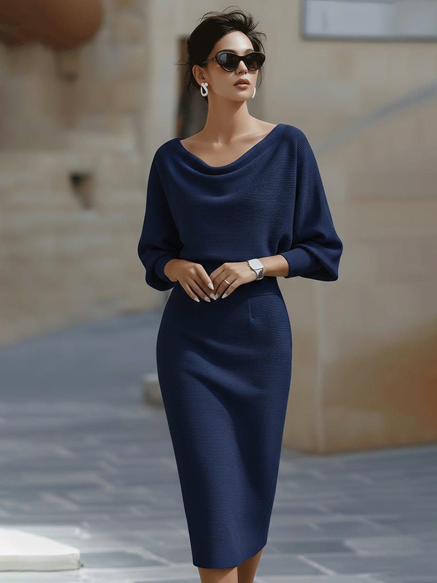 Kleid Bodycon Midi Blau
