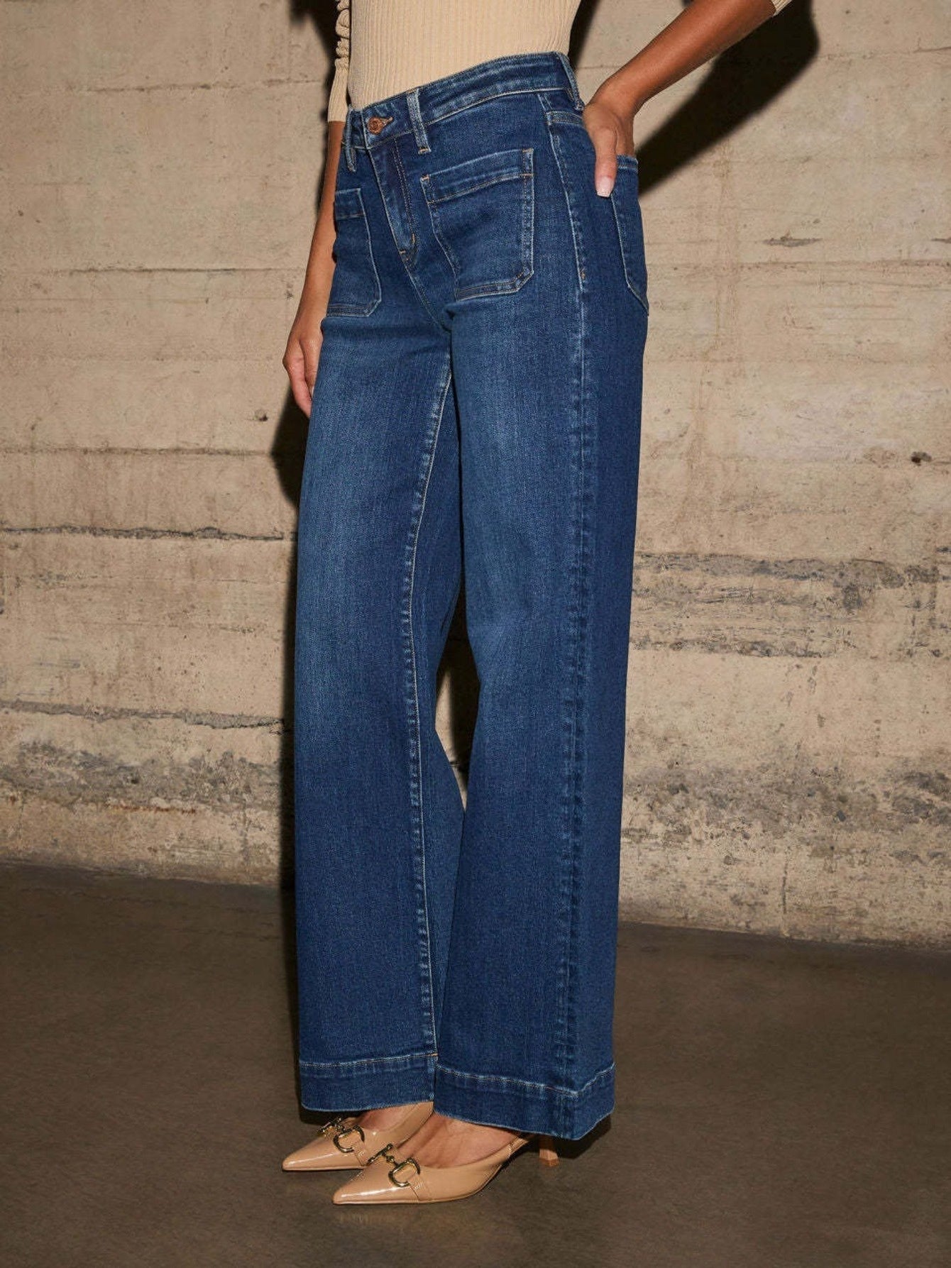 Baggy High-Waist Jeans im weiten Vintage-Schnitt