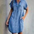 Elegantes Midikleid Damen in Hellblau