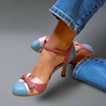 Pumps Schleife Riemchen Blau