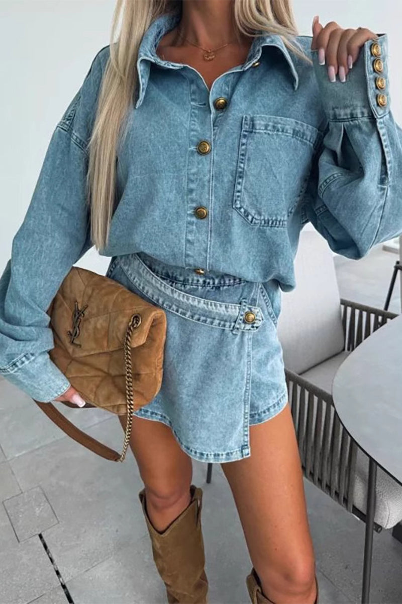 Zweiteiler Denim Jeansblau