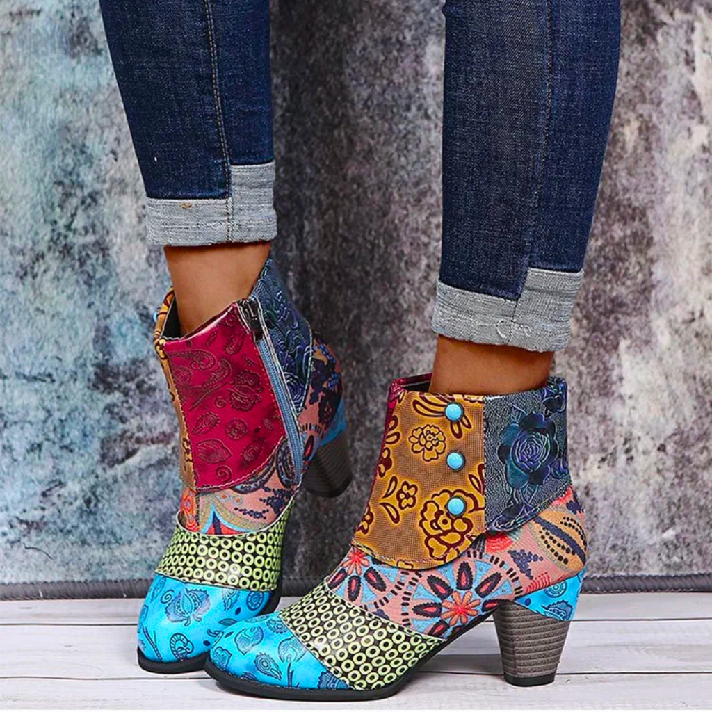 Stiefel wasserdicht Retro Blau
