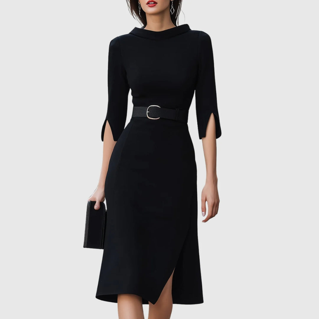Kleid Midi Gürtel elegant