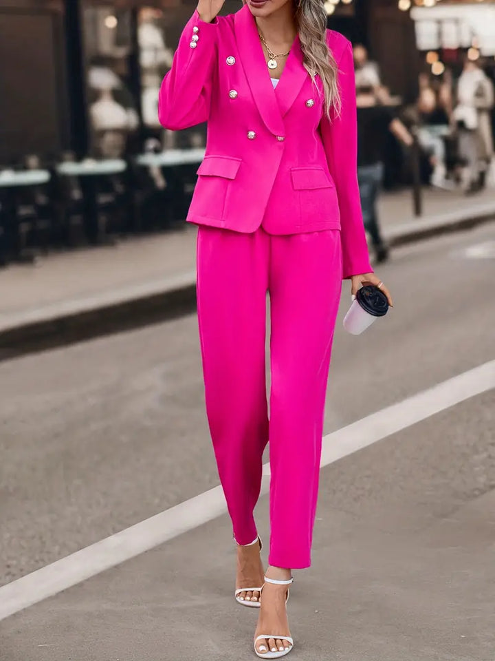 Zweiteiler Blazer Schalkragen Hose Business Set