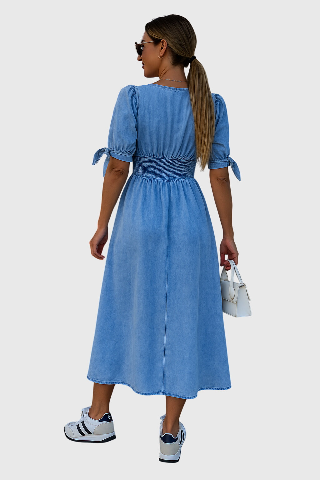 Tailored Waist Casual Denim Dress