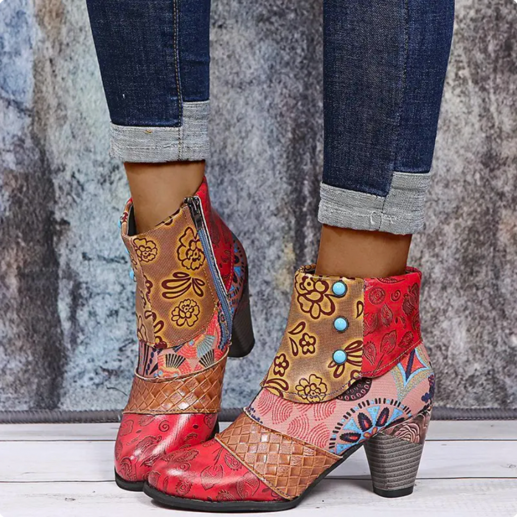 Stiefel wasserdicht Retro Rot
