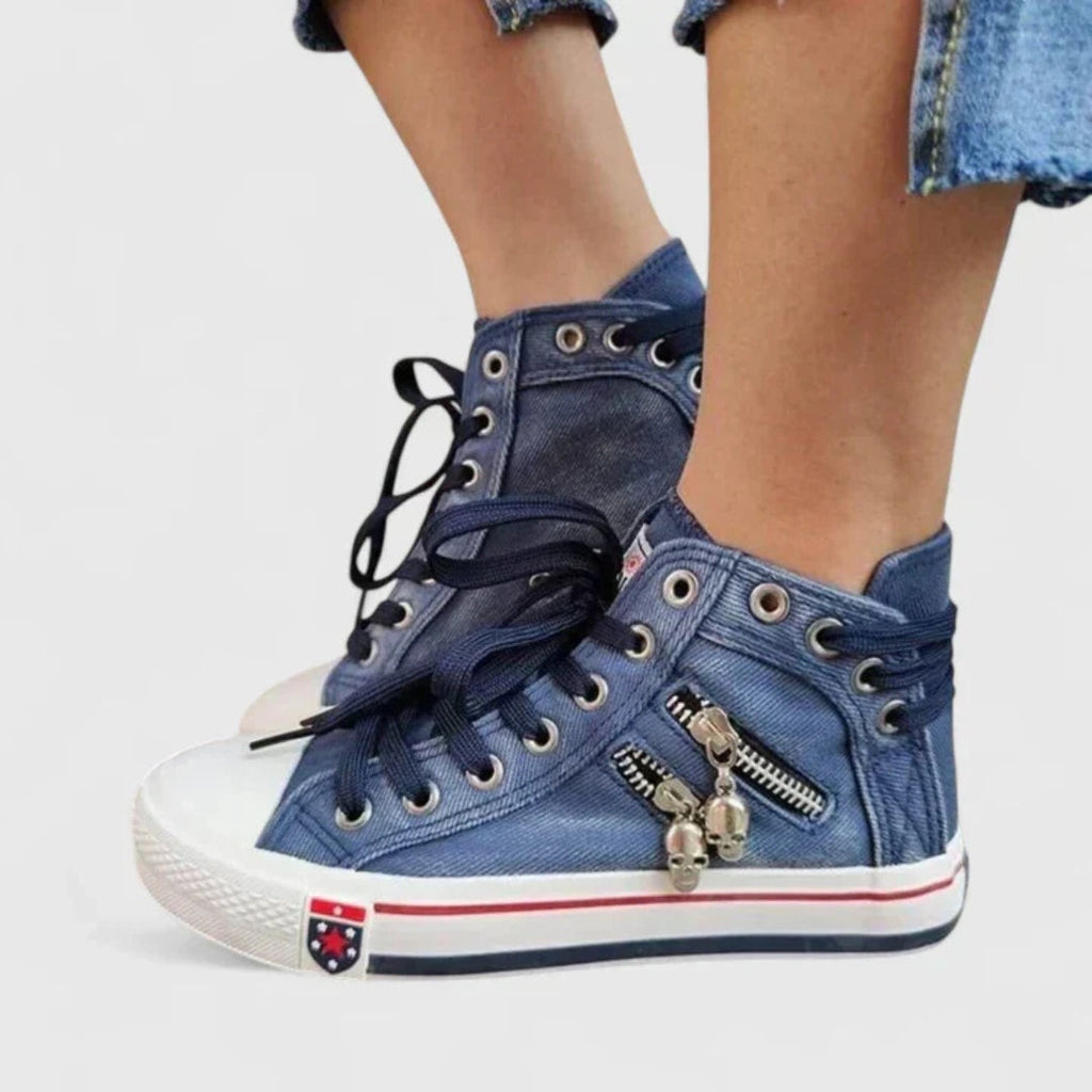 Sneaker Denim High Top Marineblau