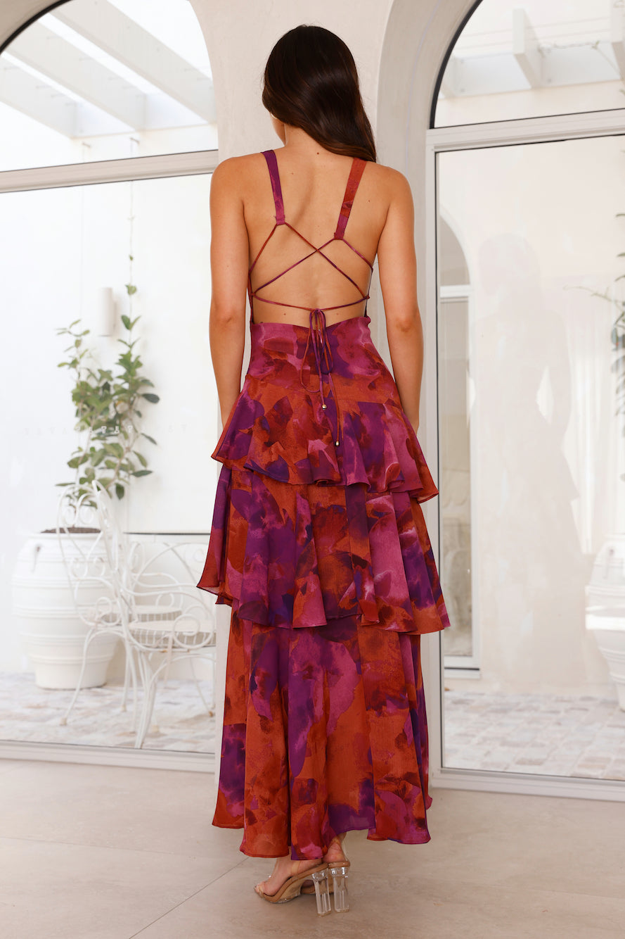 Sleeveless V-Neck Layered Wedding Guest Maxi Dress