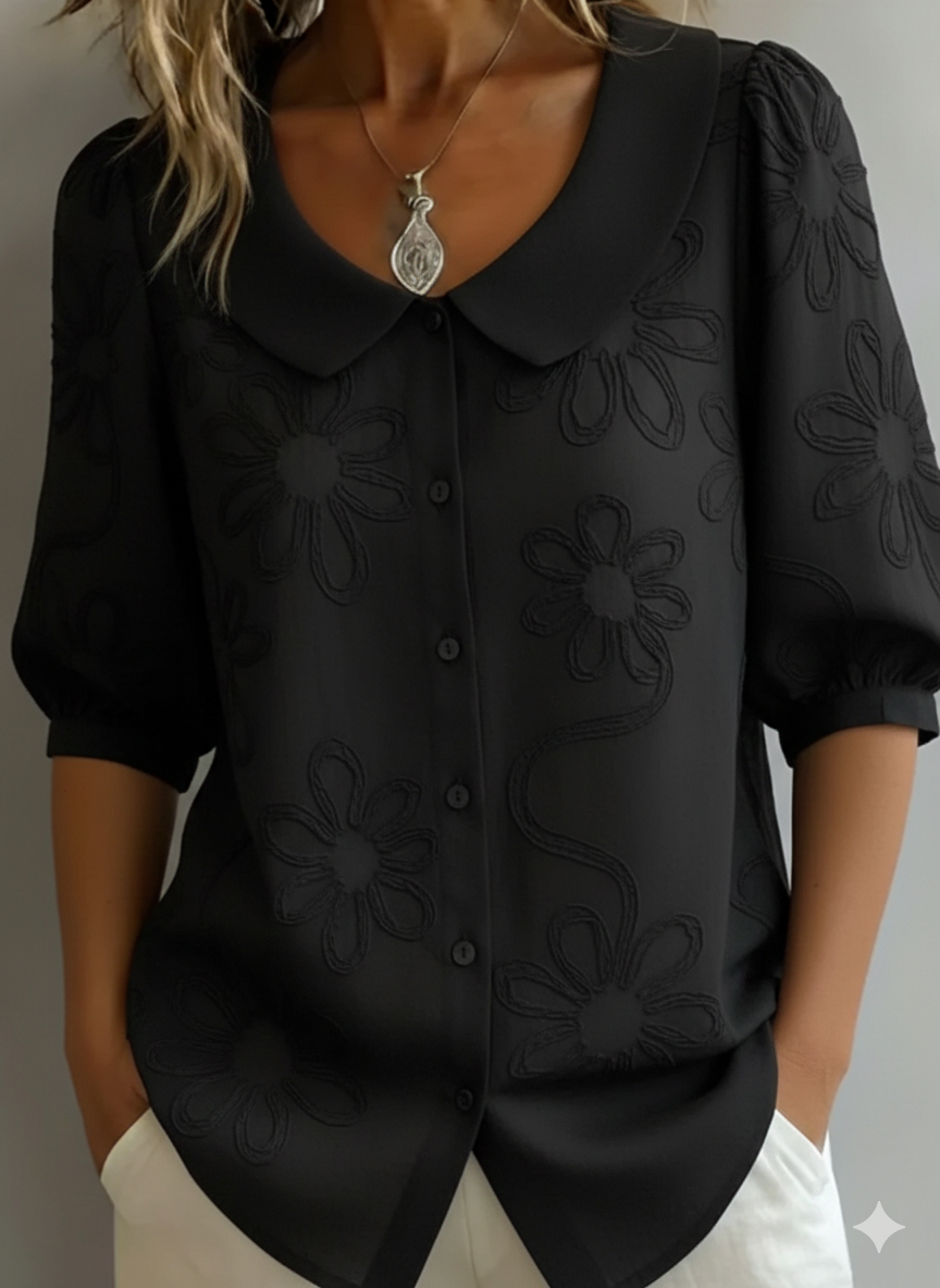 Cotton Retro Collar Summer Top