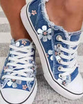Sneaker Denim Blumen Blau