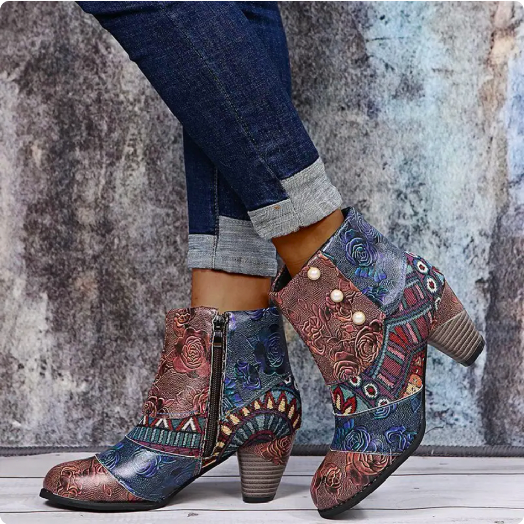 Stiefel wasserdicht Retro Grau