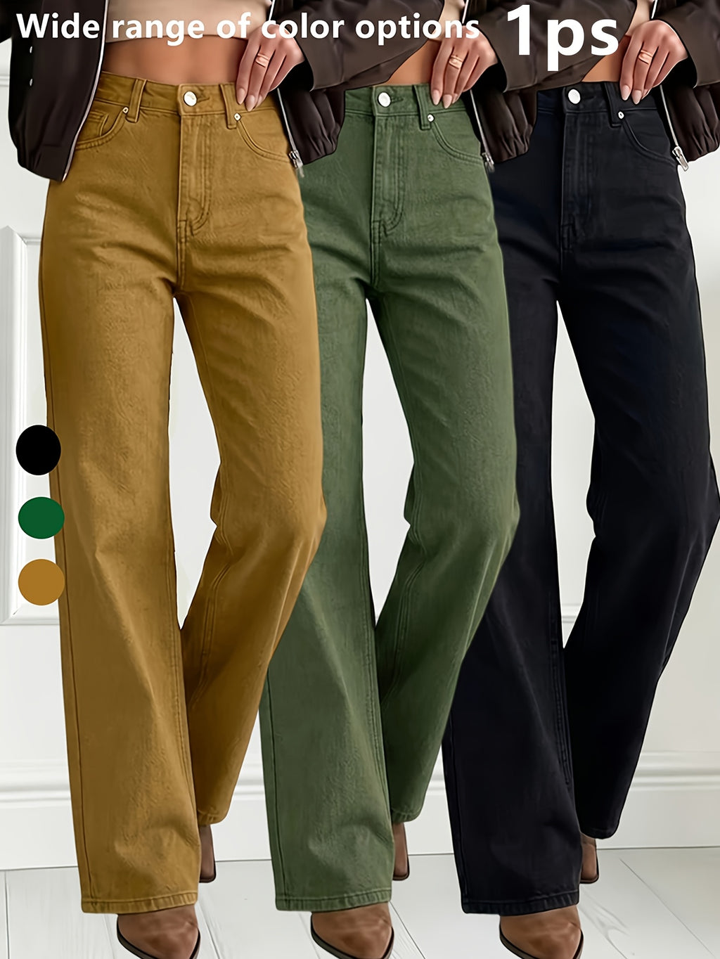 Gerade geschnittene Slim-Fit Jeans in drei Farben