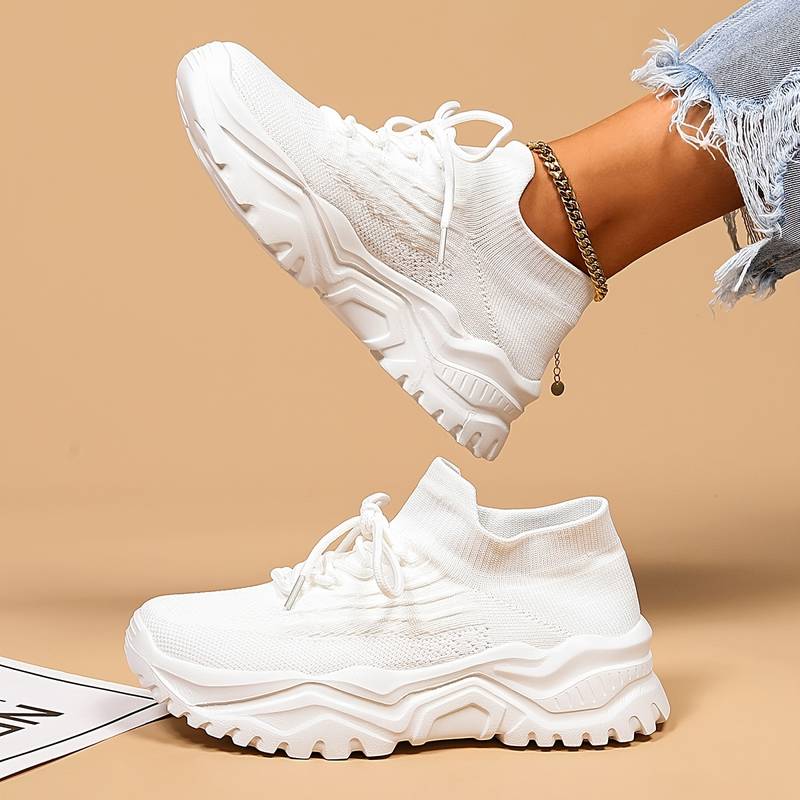 Orthopädische Damen Schuhe aus Netzstoff in Weiß