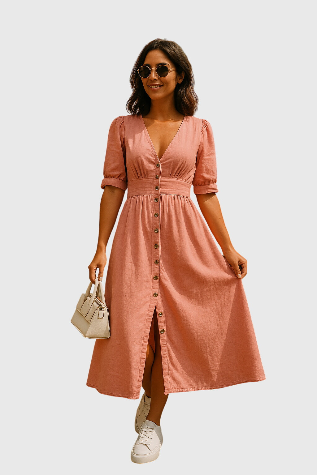 Tailored Waist Casual Denim Dress