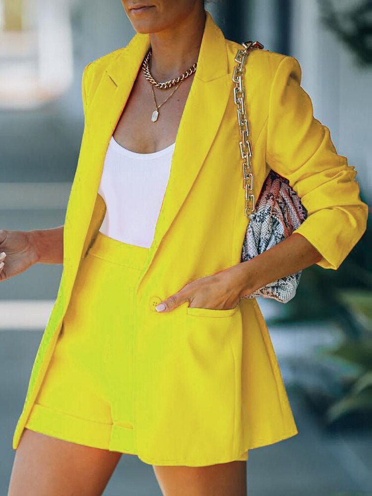 Blazer Shorts Set Gelb