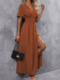 Kleid Rüschenkragen Plissee elegant