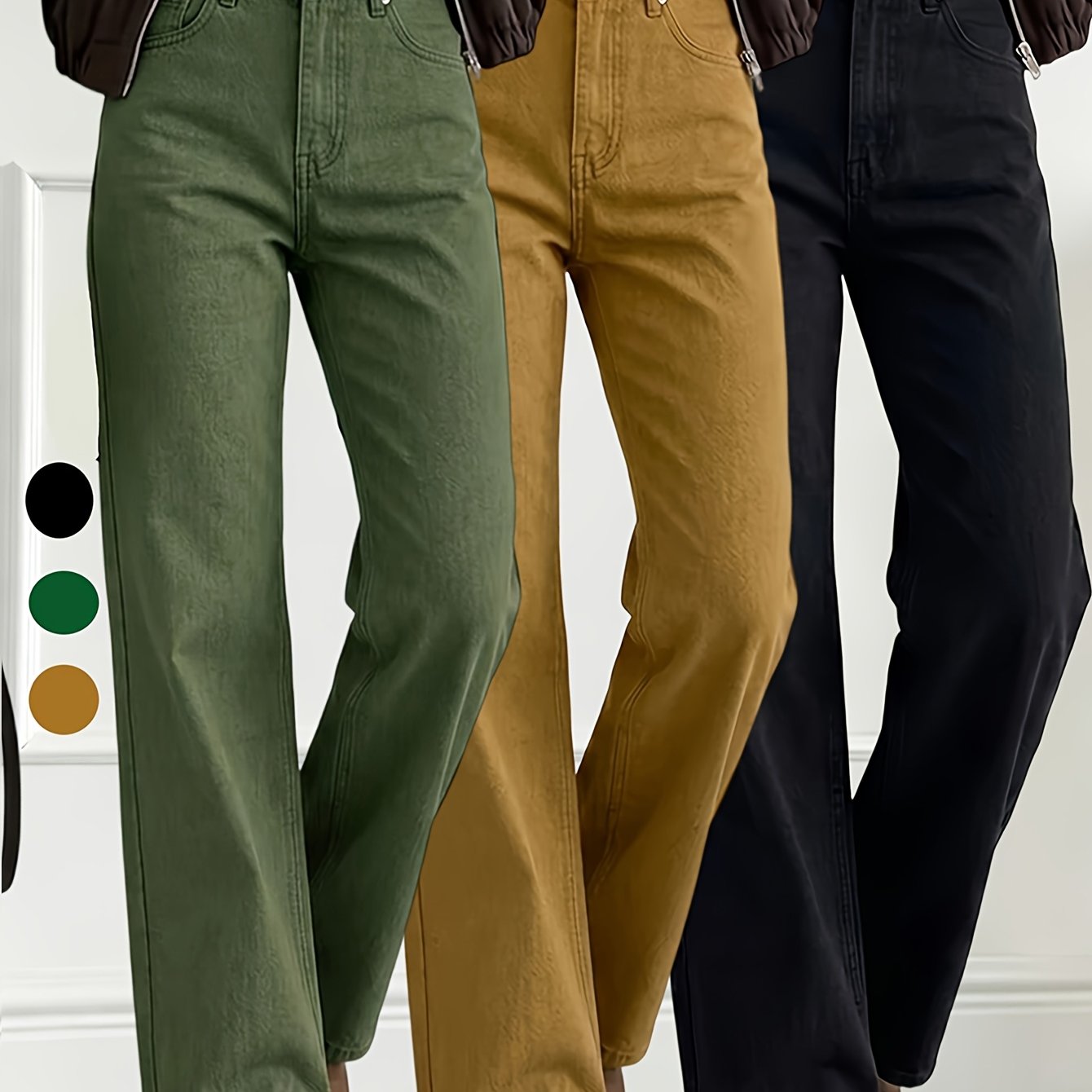 Gerade geschnittene Slim-Fit Jeans in drei Farben