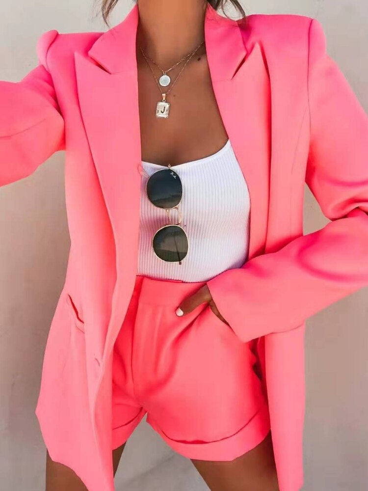 Blazer Shorts Set Rosa