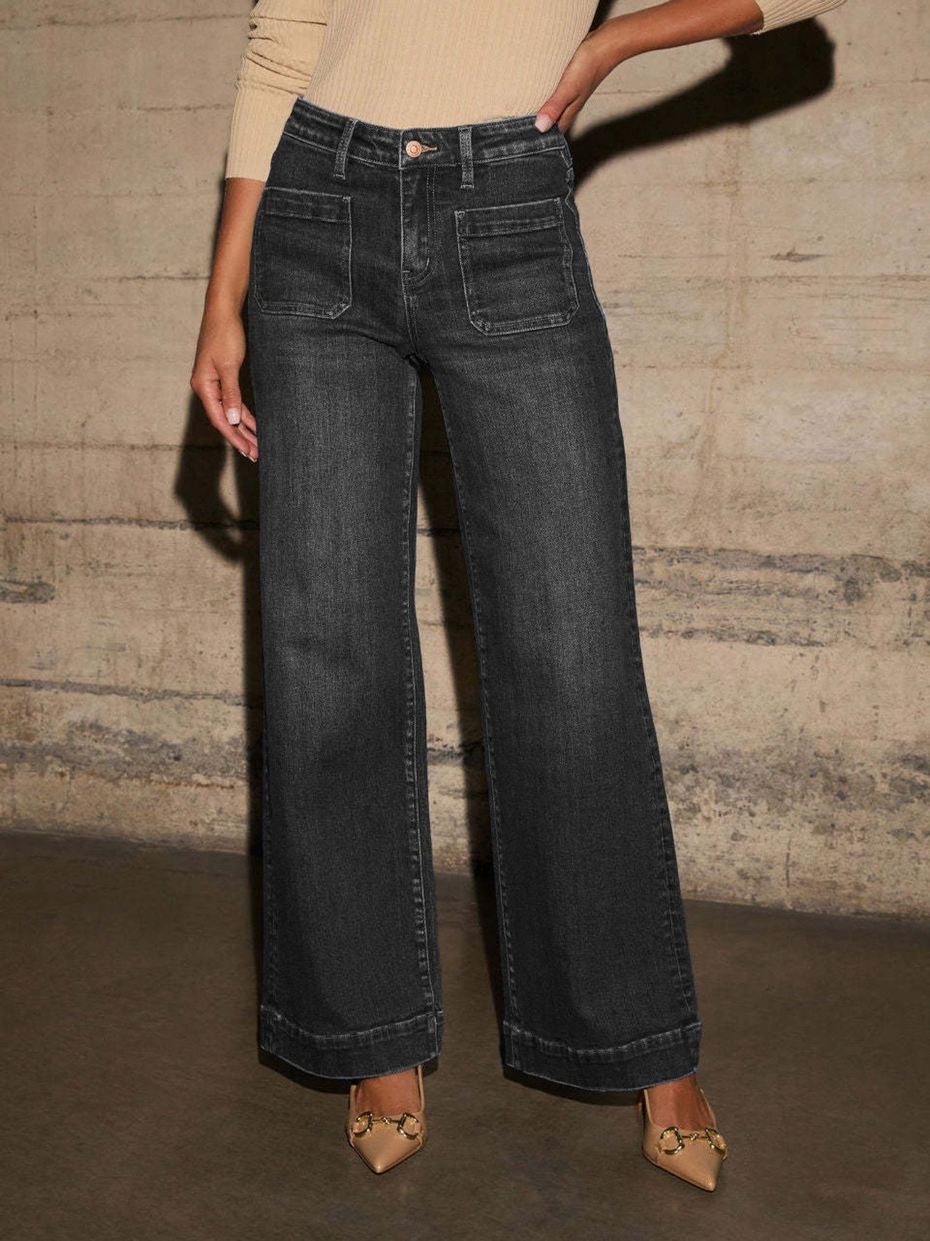 Baggy High-Waist Jeans im weiten Vintage-Schnitt