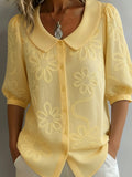 Cotton Retro Collar Summer Top