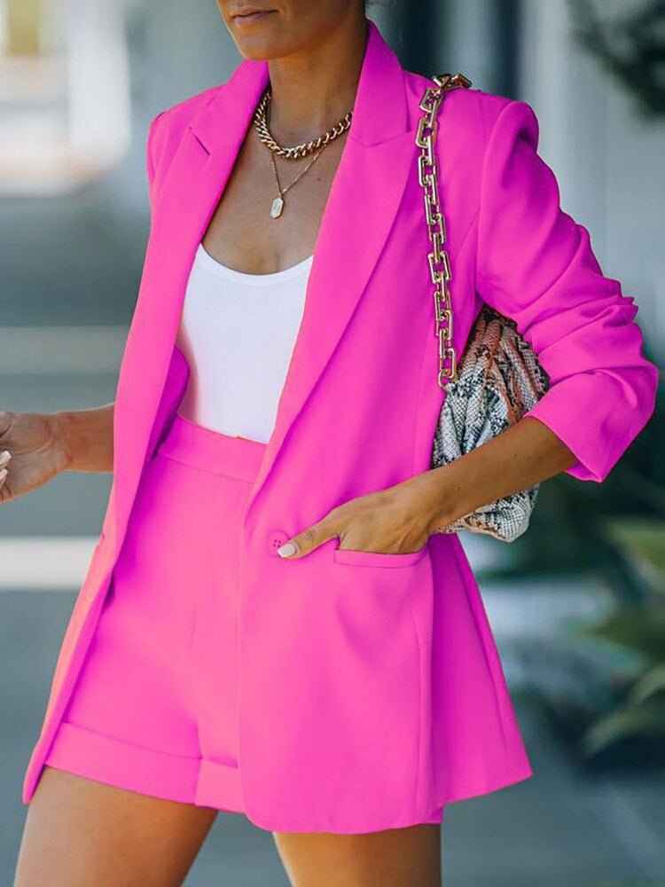 Blazer Shorts Set Fuchsia