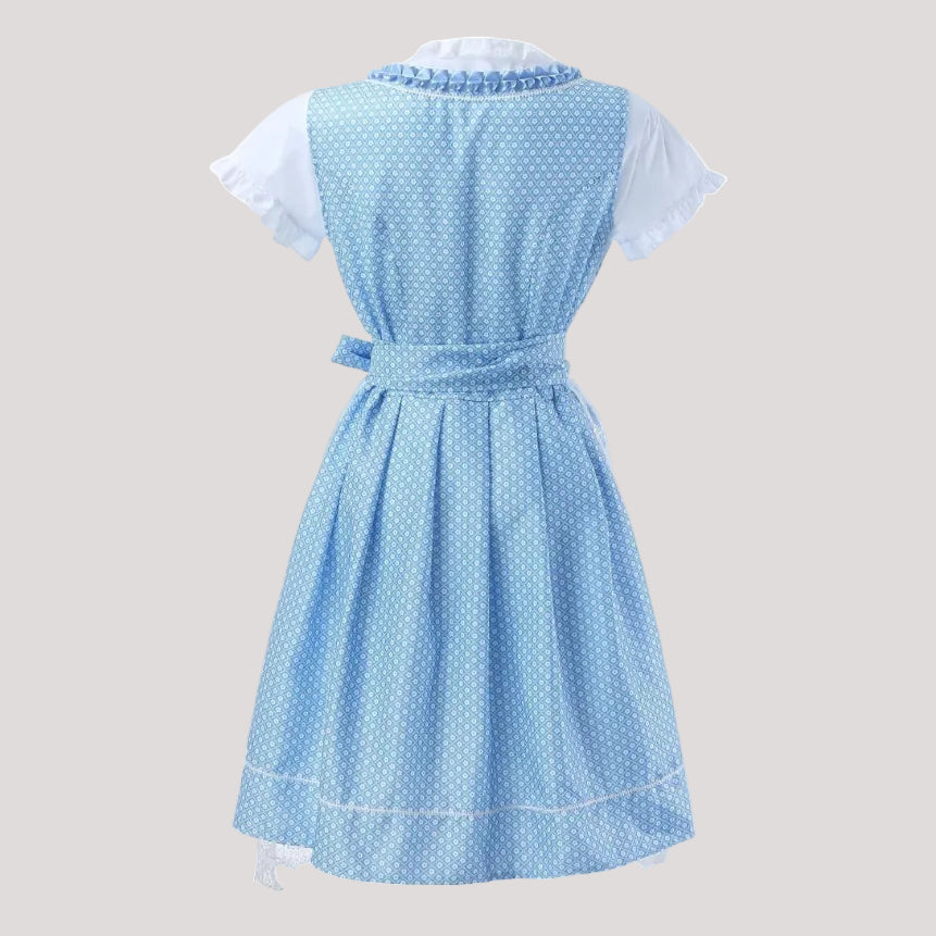 Traditionelles Dirndl Trachtenkleid mit Schnürmieder und Schürze