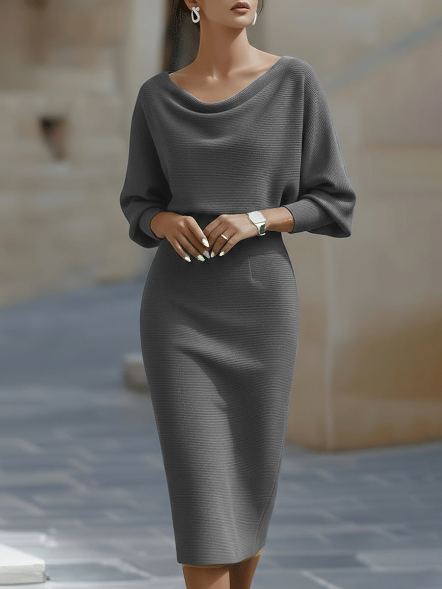 Kleid Bodycon Midi Grau