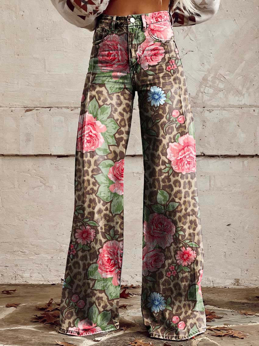 Bunte Vintage Hose mit auffälligen Mustern