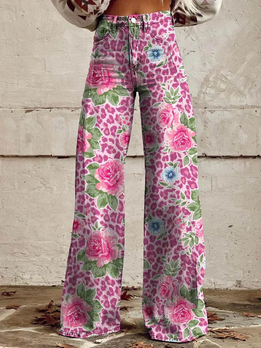 Bunte Vintage Hose mit auffälligen Mustern