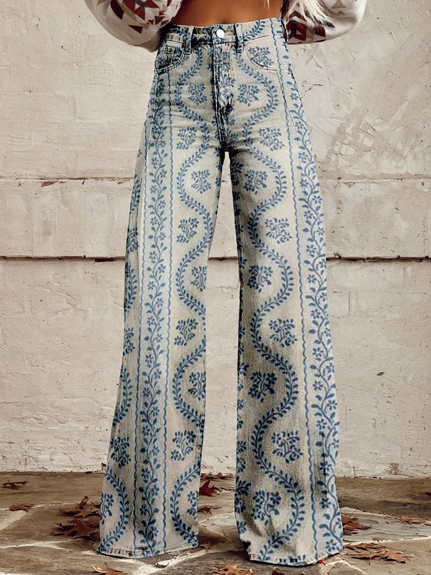 Bunte Vintage Hose mit auffälligen Mustern