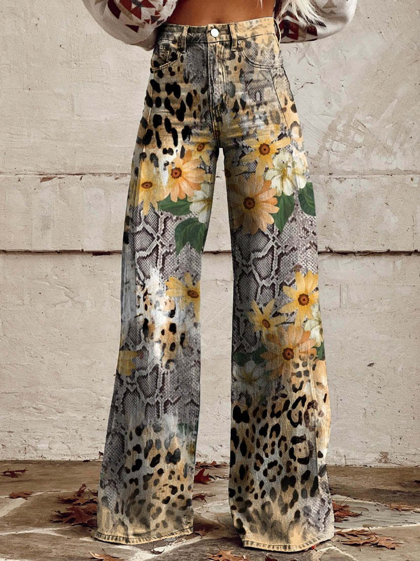 Bunte Vintage Hose mit auffälligen Mustern
