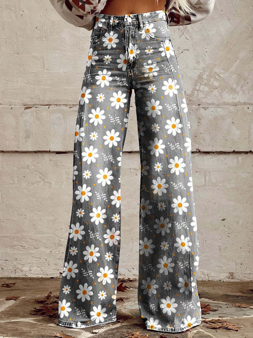 Bunte Vintage Hose mit auffälligem Muster