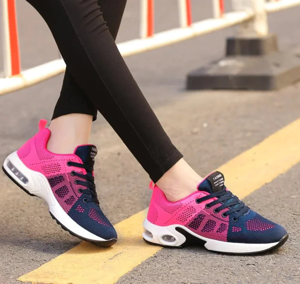 Schuhe orthopädisch bequem Blau-Rosa