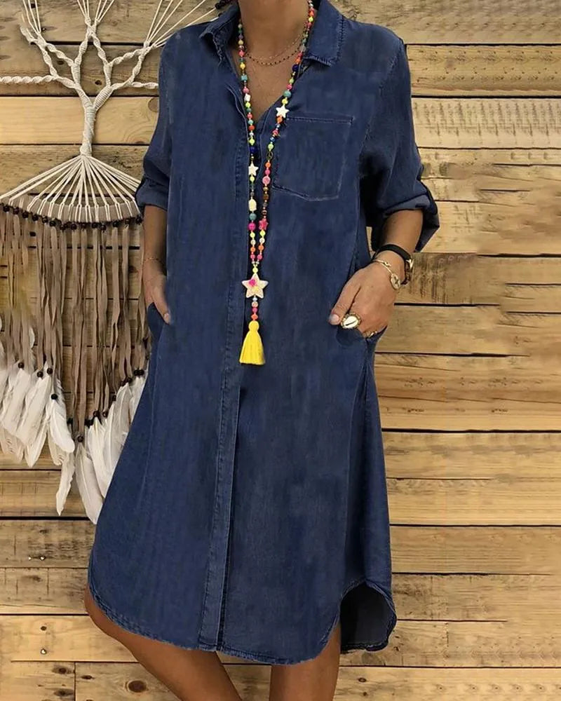Denim Shirt Midi Dress