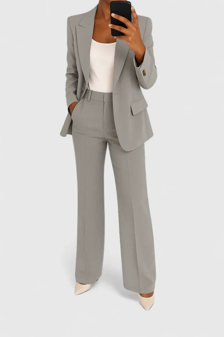 Blazer Hosen Set Grau