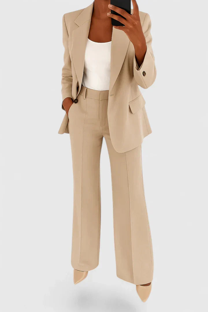 Blazer Hosen Set Beige