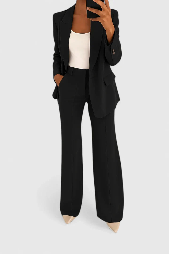 Blazer Hosen Set Schwarz