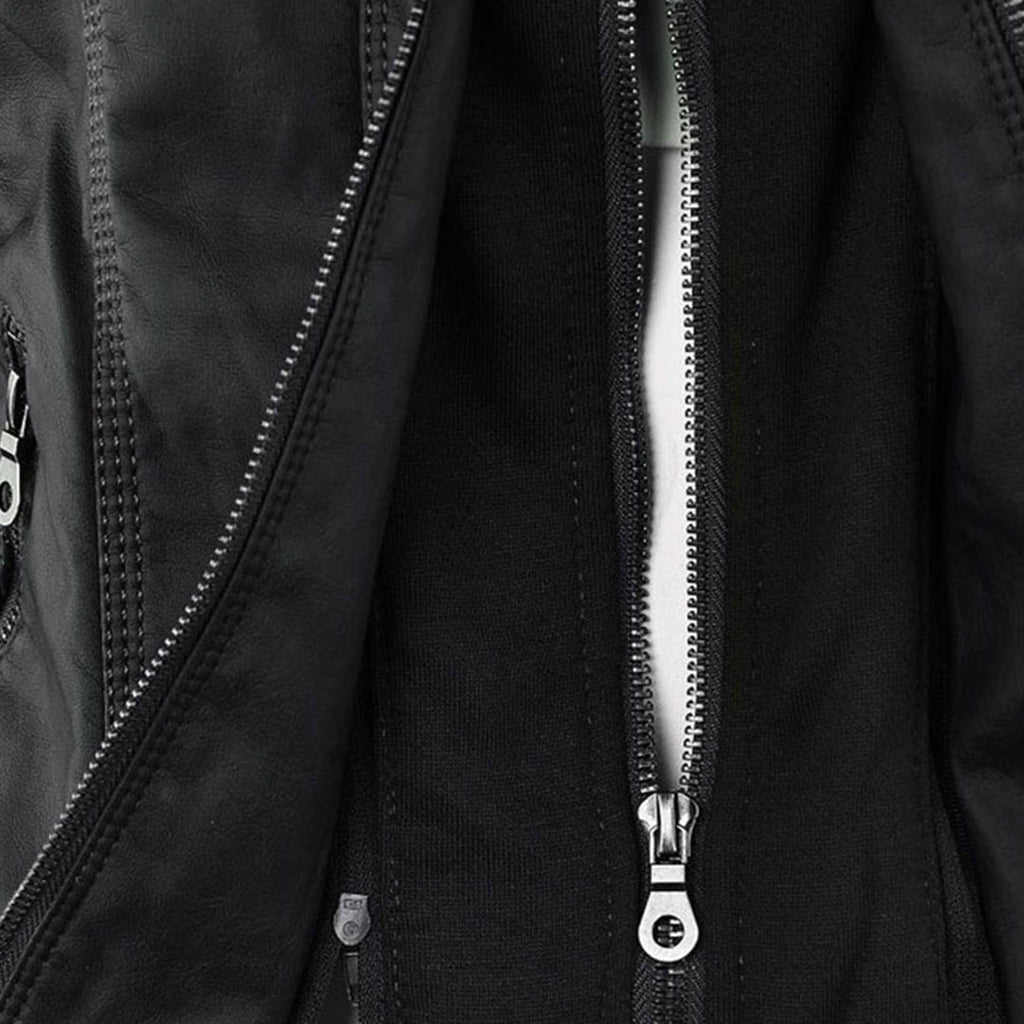 Wetterfeste Kunstlederjacke mit Kapuze