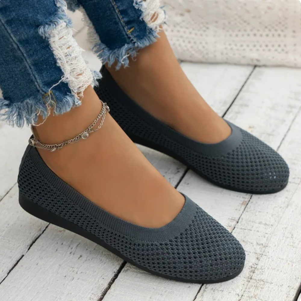 Ballerinas ergonomisch bequem Grau