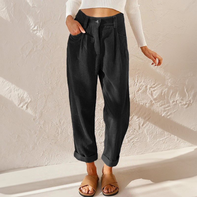 High Waist Palazzo Hose Schwarz weites Bein