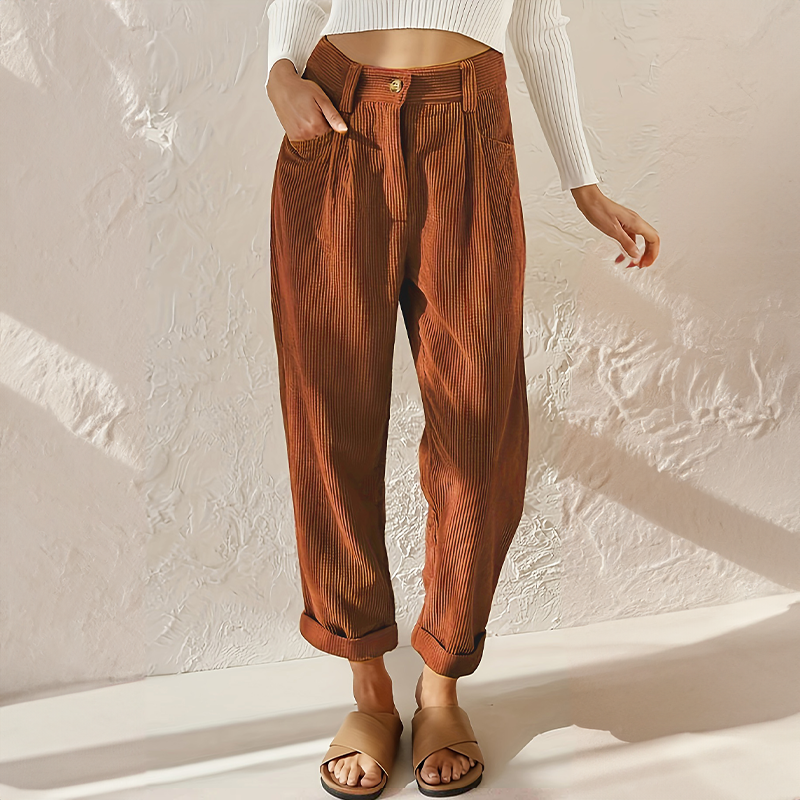 High Waist Palazzo Hose weites Bein Detail
