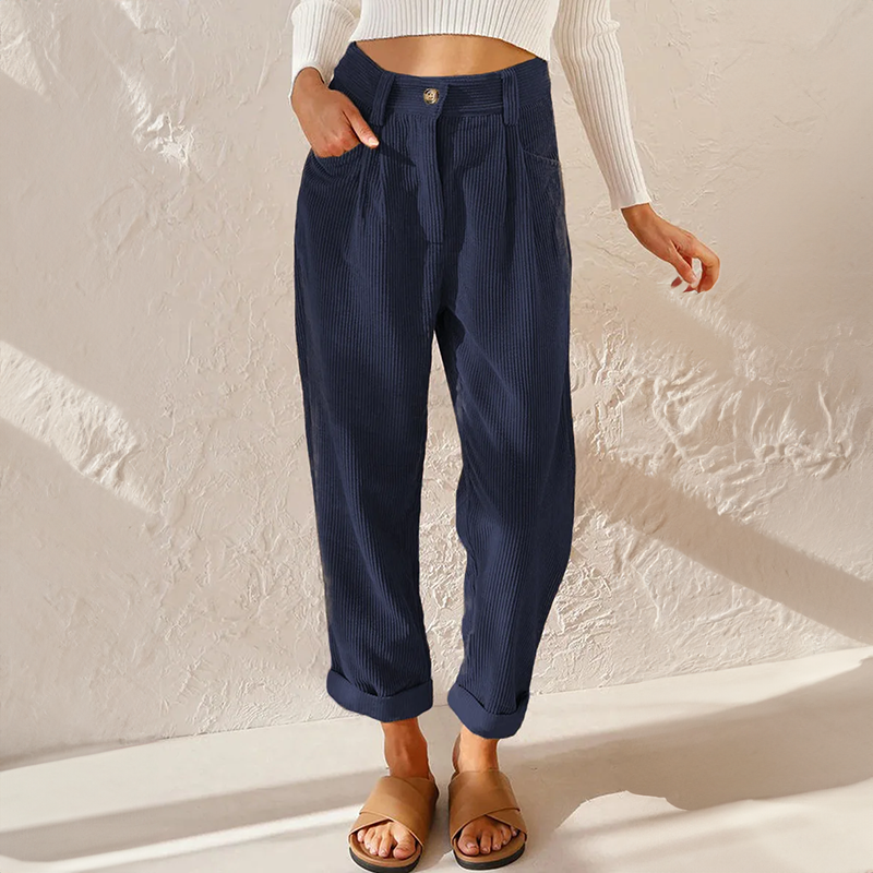 High Waist Palazzo Hose Blau weites Bein