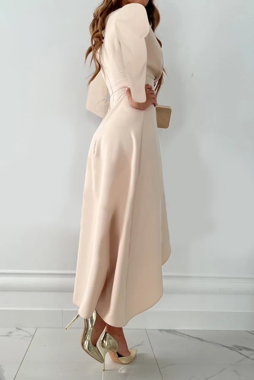 Etui-Midikleid V-Ausschnitt mit Schlitz Detail