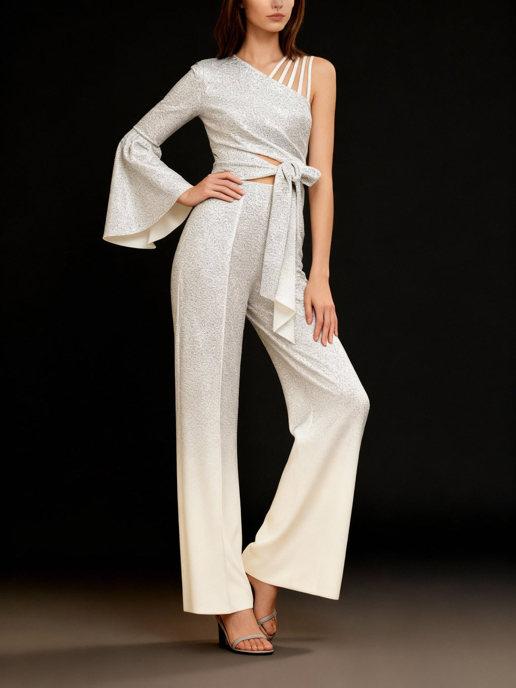 Zweiteiler Glitzer One Shoulder