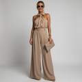 Halter Neck High Waist Wide Leg Jumpsuit