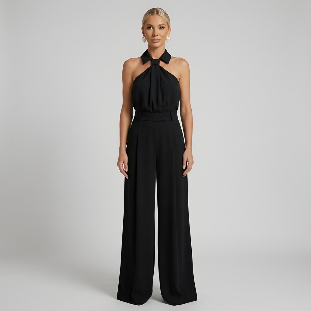 Halter Neck High Waist Wide Leg Jumpsuit