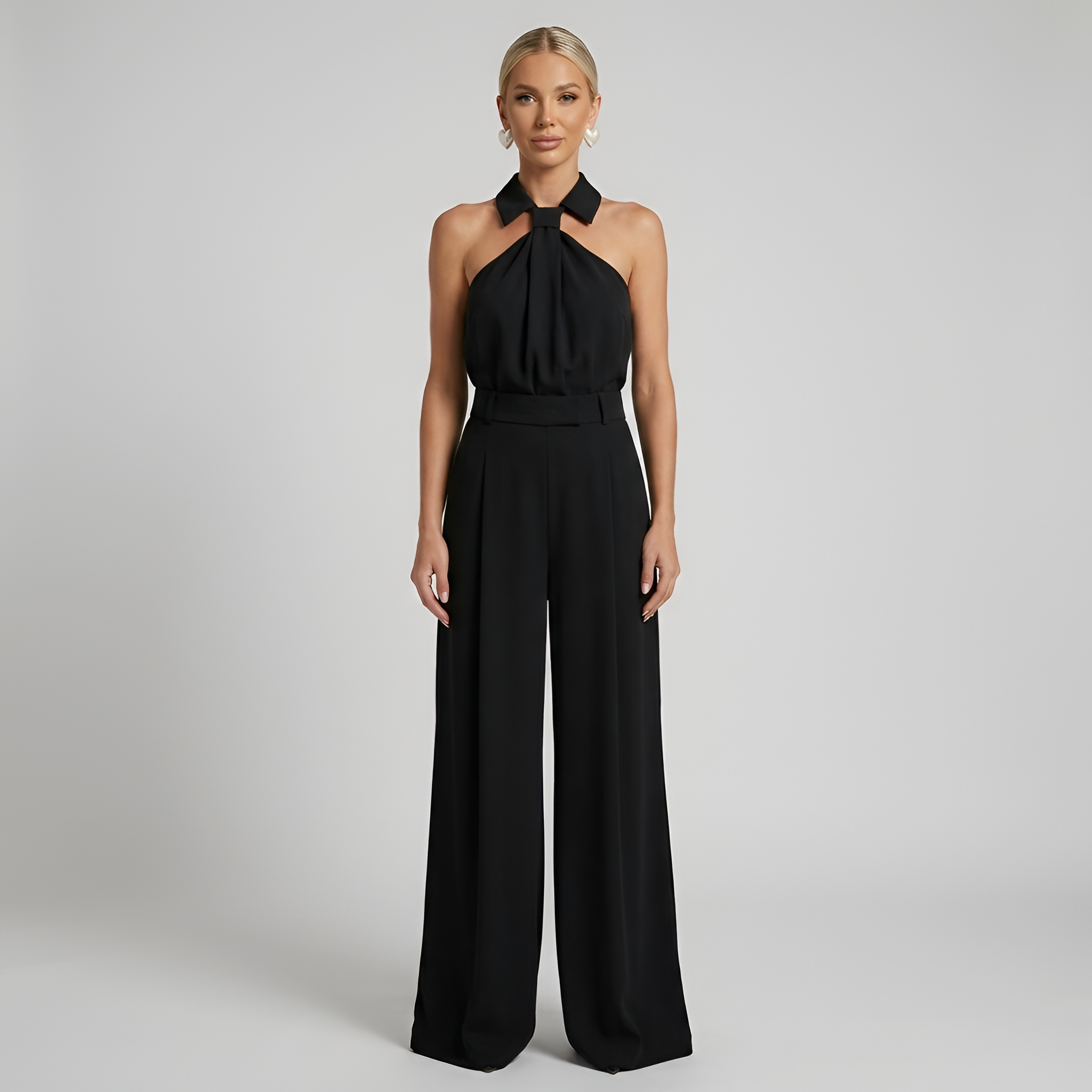 Halter Neck High Waist Wide Leg Jumpsuit