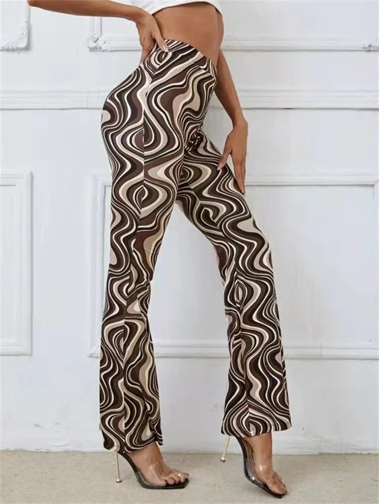 Hose hohe Taille weites Bein Yoga Sport