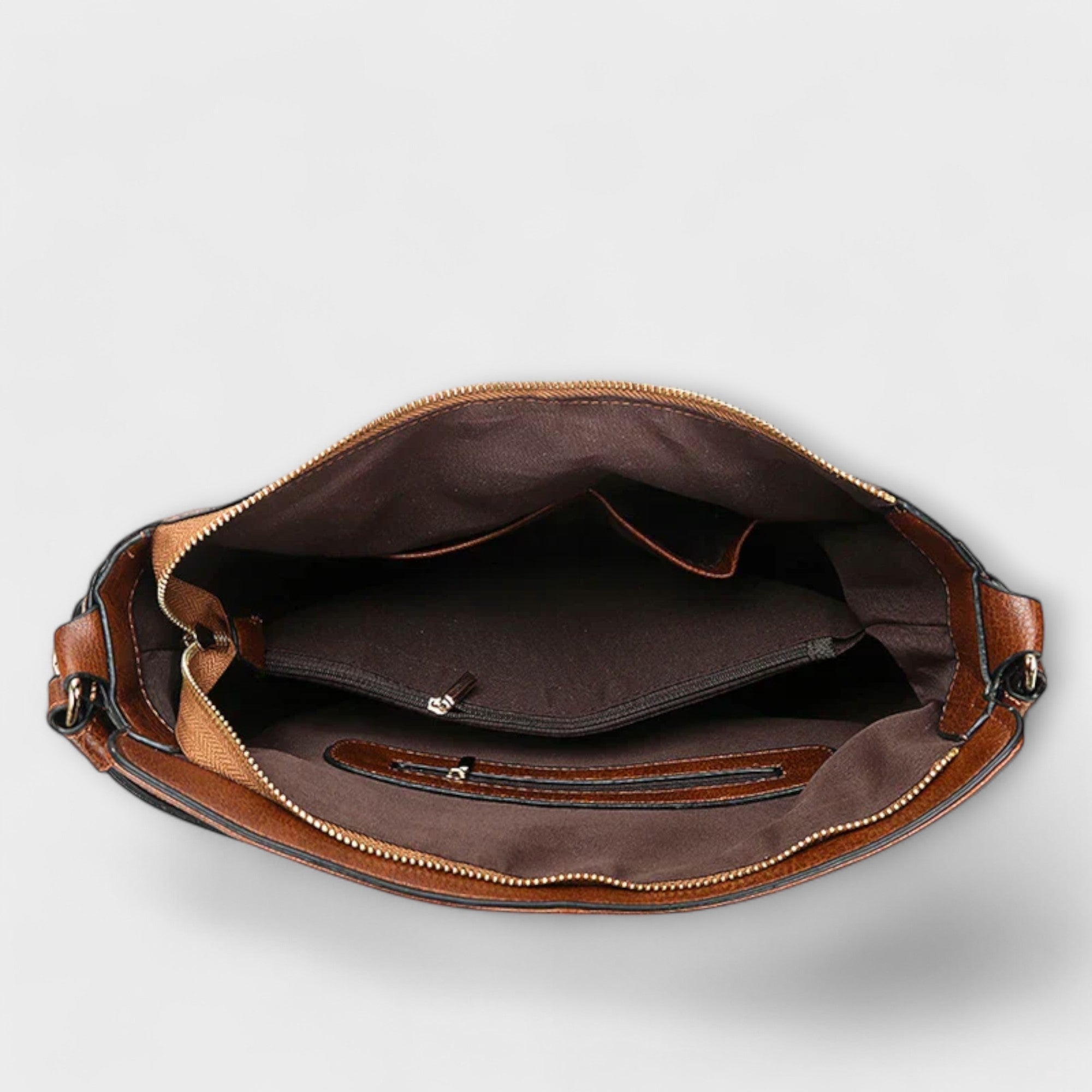 Schultertasche Leder elegant Innenansicht