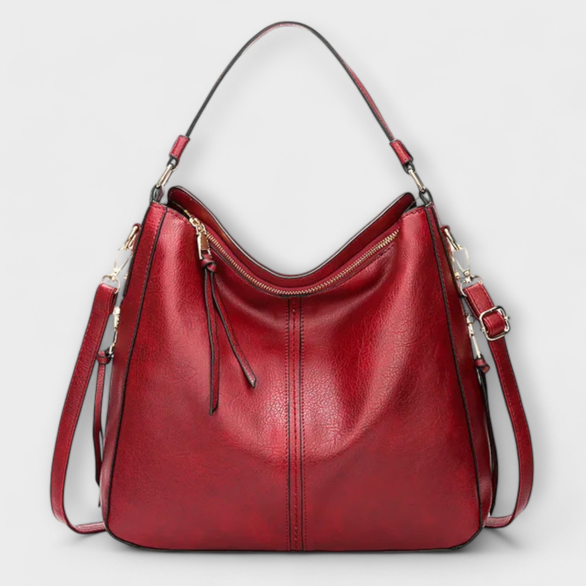 Schultertasche Leder Rot elegant